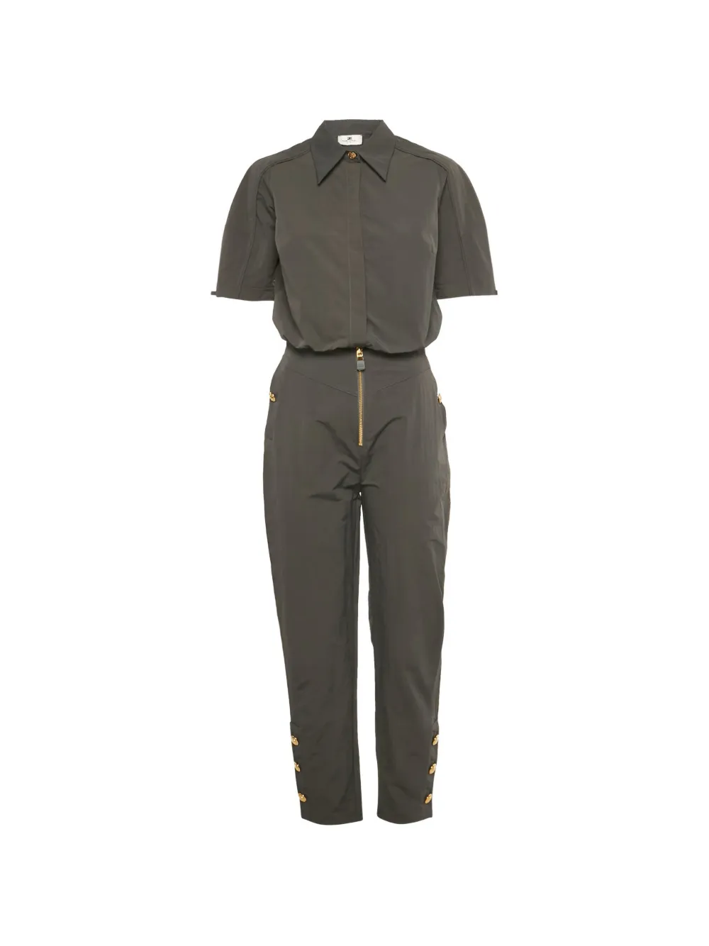 Elisabetta Franchi button-detail zip-fastening jumpsuit - Grau