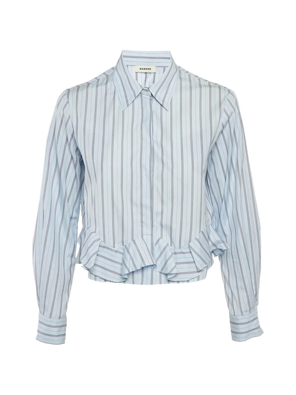 SANDRO ruffled striped shirt - Blu