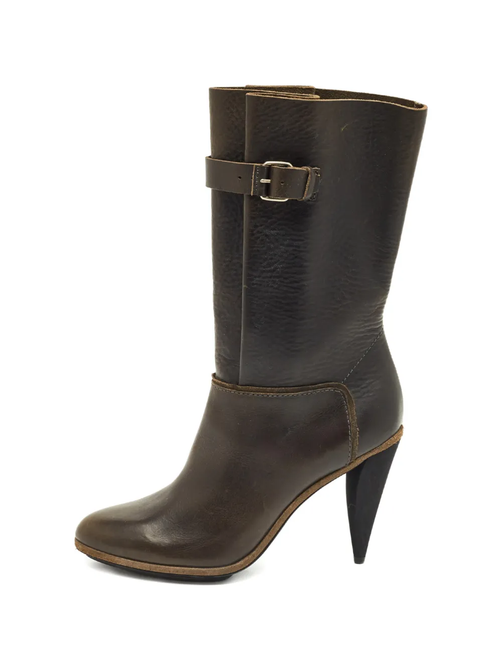 Balenciaga Pre-Owned 105mm buckle leather boots - Braun