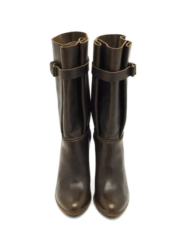 Balenciaga Brown Leather Engineer Boots with Buckles Venom Boot: The Exaggerated Balenciaga Statement | TikTok main image 3