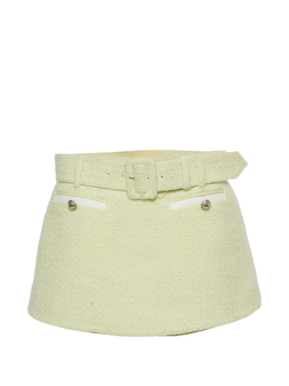 Self-Portrait tweed belted skorts - Giallo