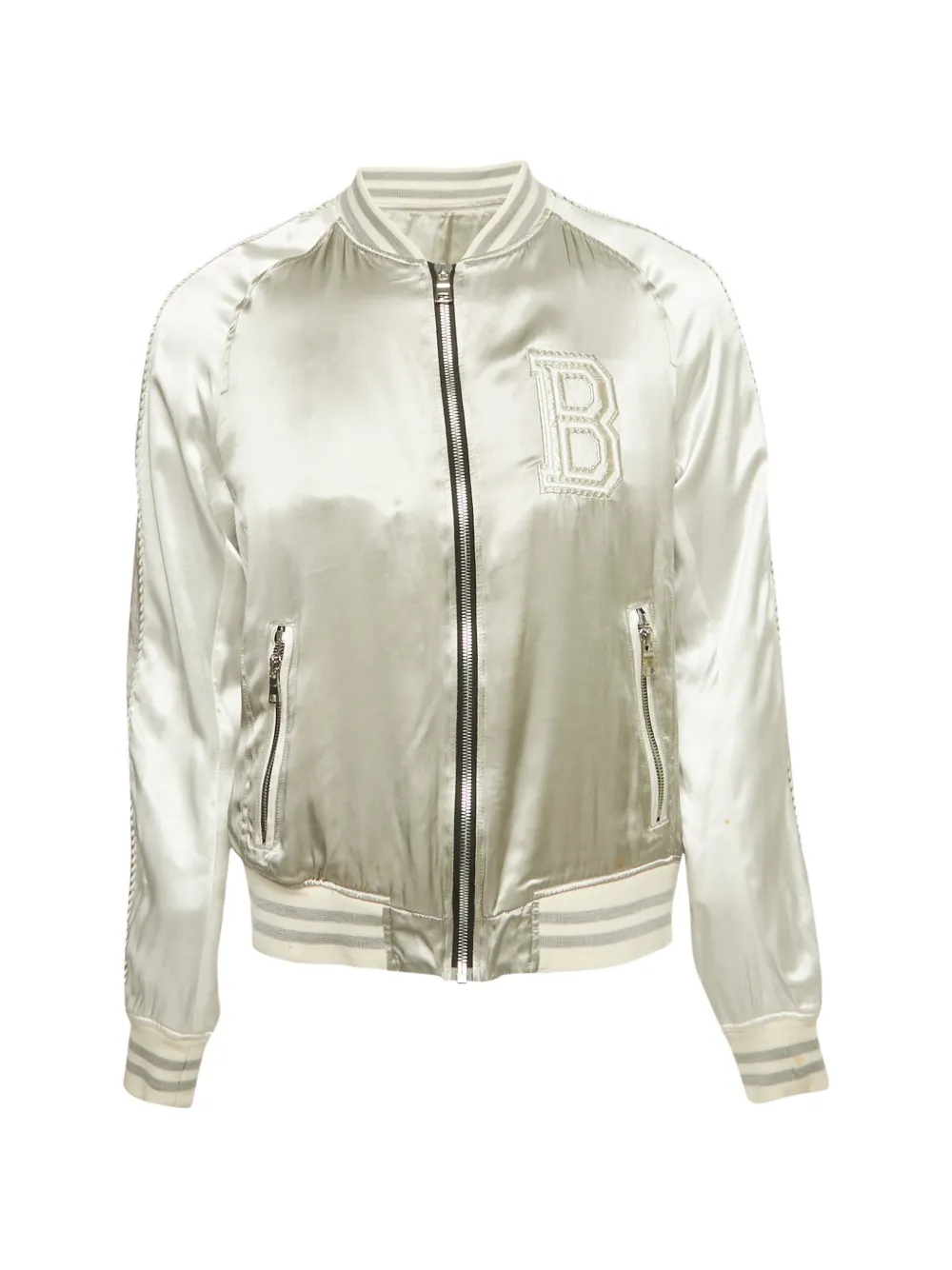 Balmain Pre-Owned bomber satin jacket - Toni neutri