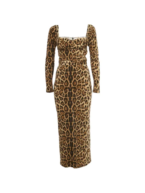 The New Arrivals Ilkyaz Ozel jersey leopard-print midi dress