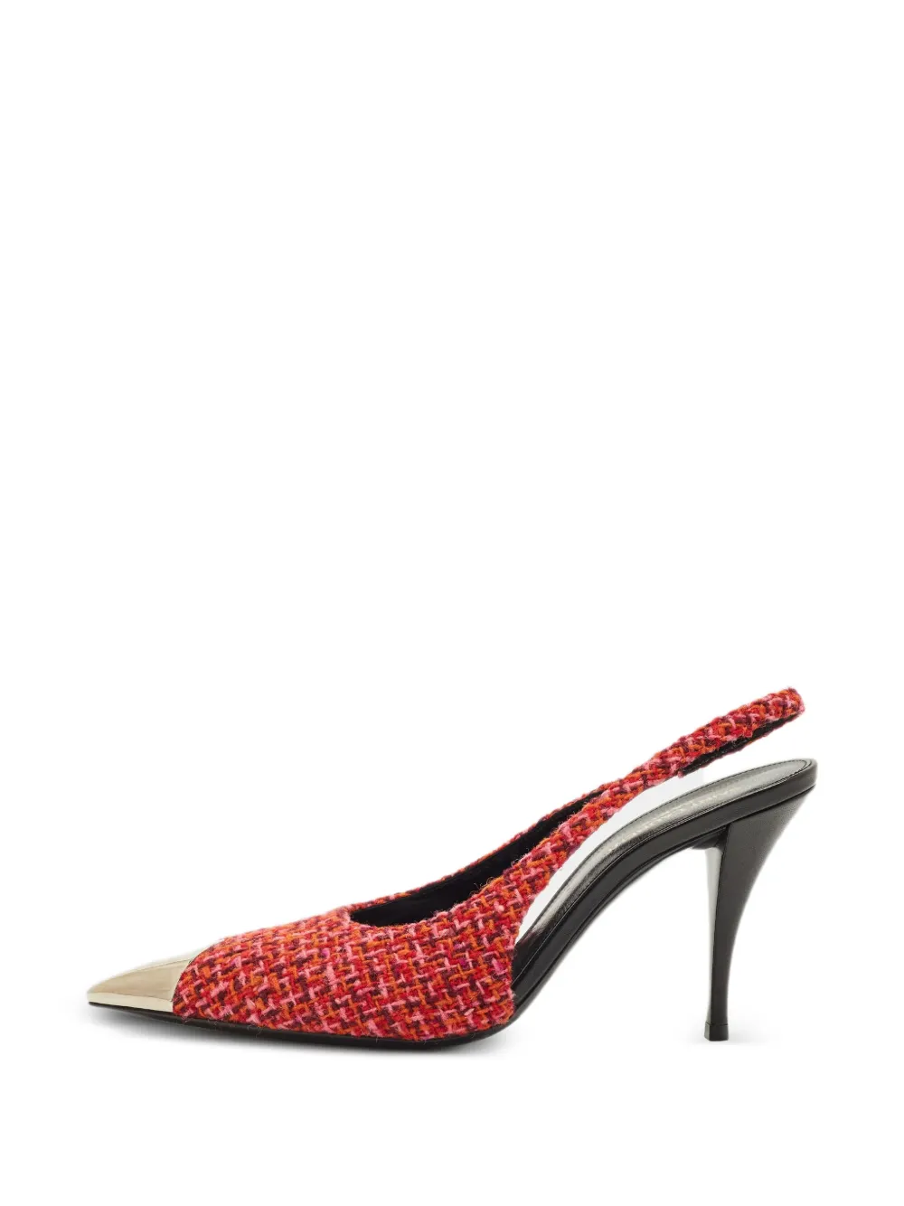 Saint Laurent Pre-Owned tweed cap-toe pumps - Rosso