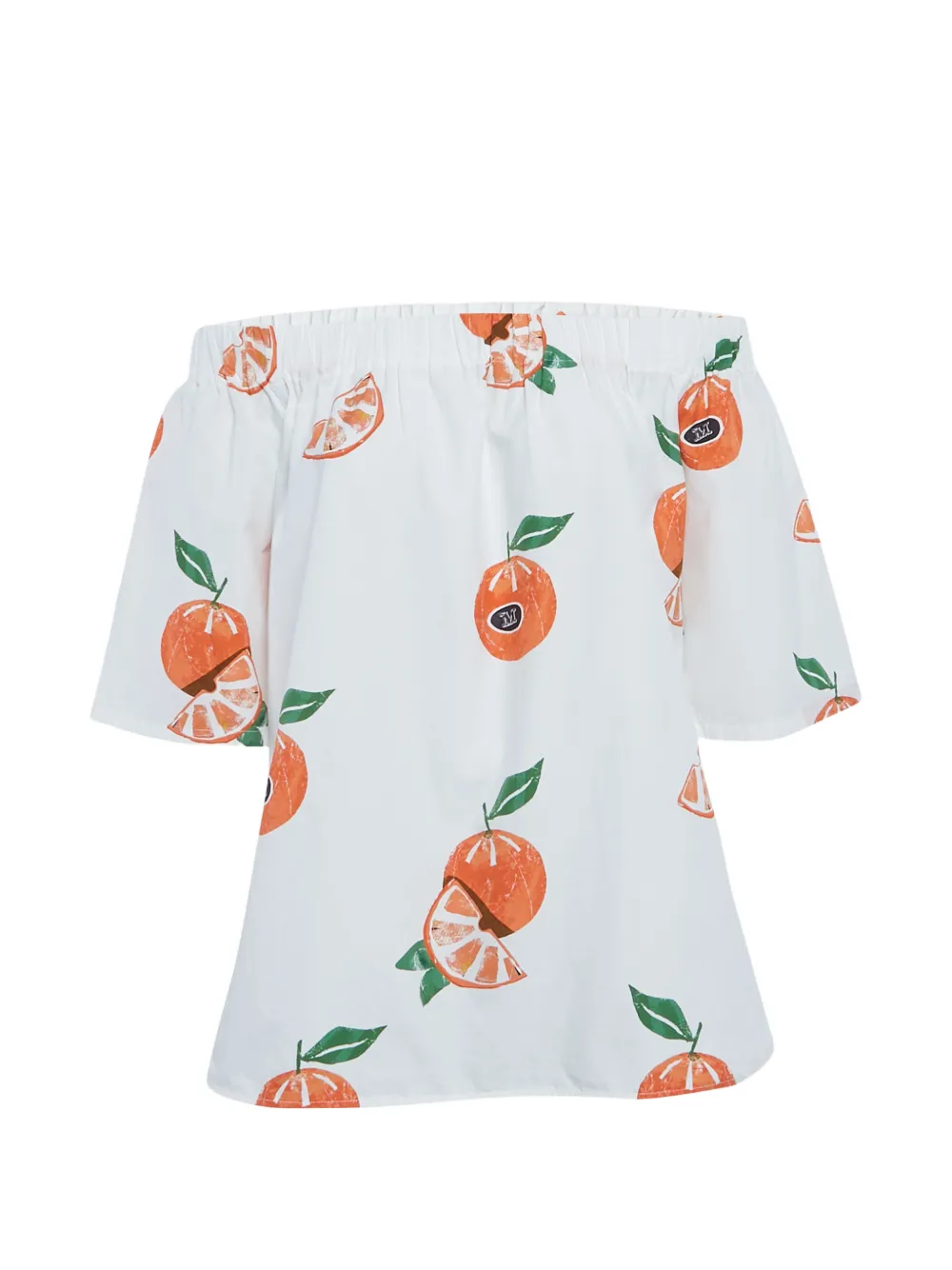 Max Mara poplin off-shoulder top - Bianco