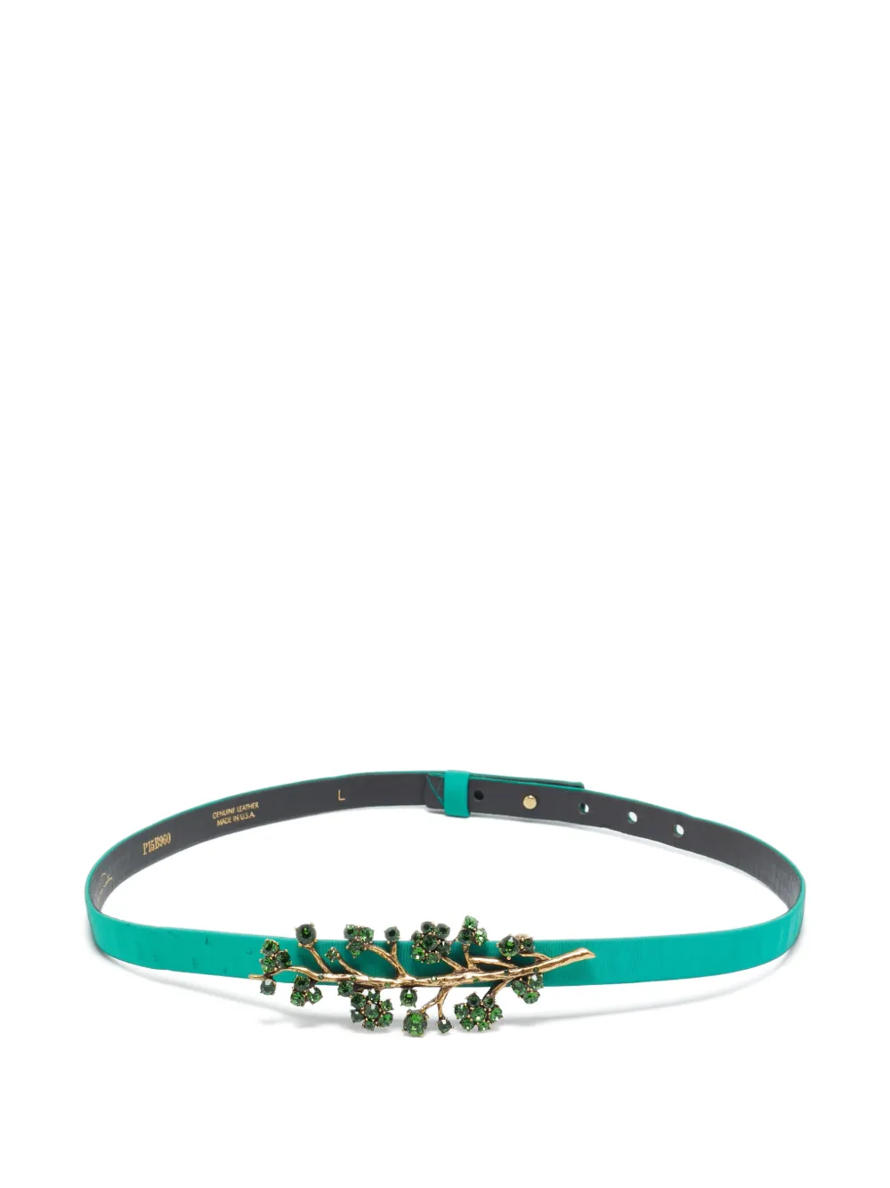 Oscar de la Renta Pre-Owned satin crystal belt - Verde