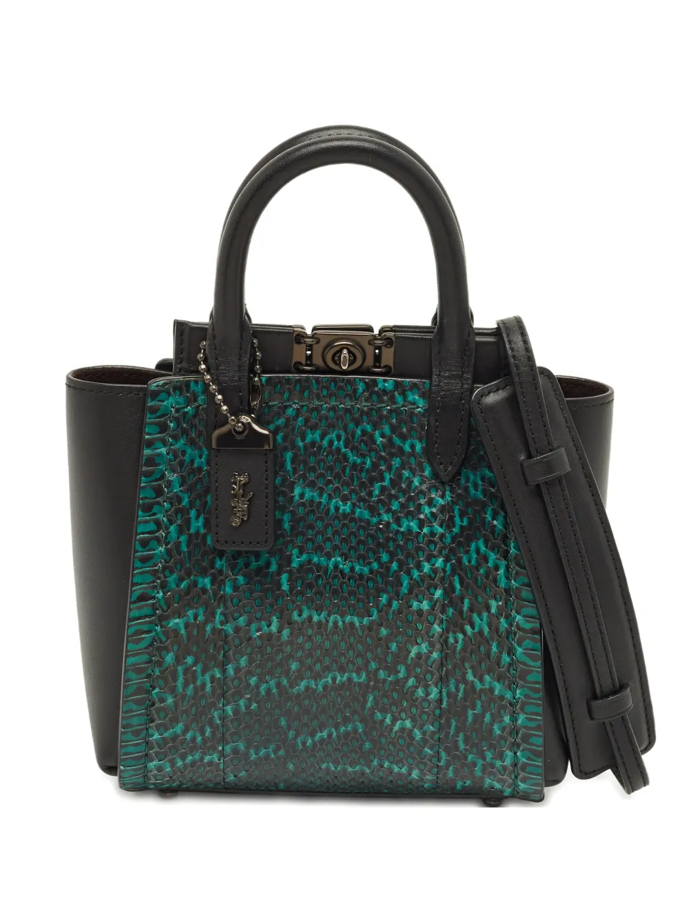 Coach Troupe 16 snakeskin leather tote bag - Nero
