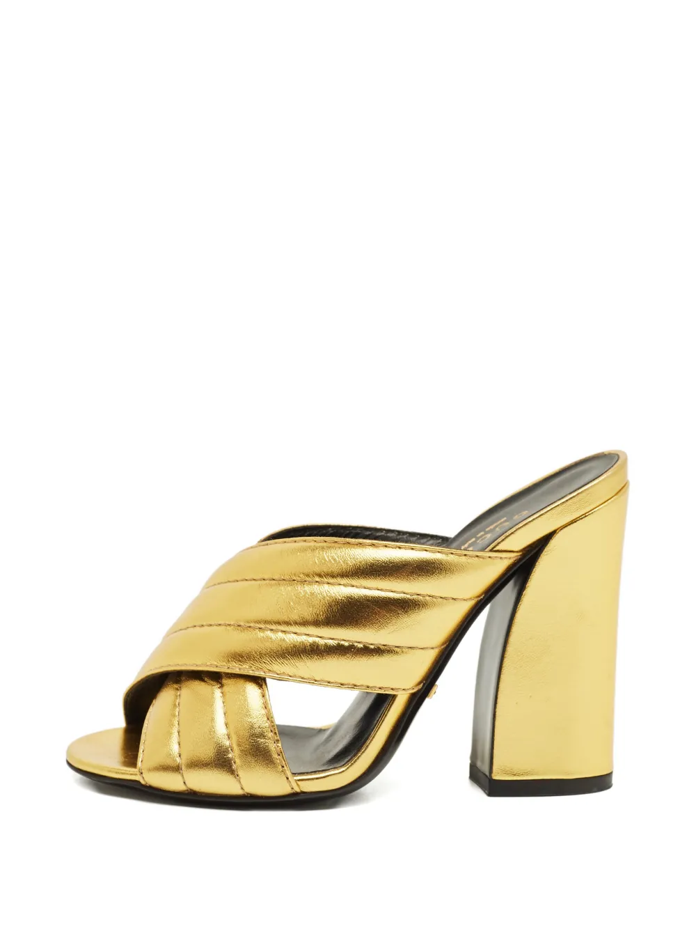 Gucci Pre-Owned Webby quilted crossover-strap sandals - Oro