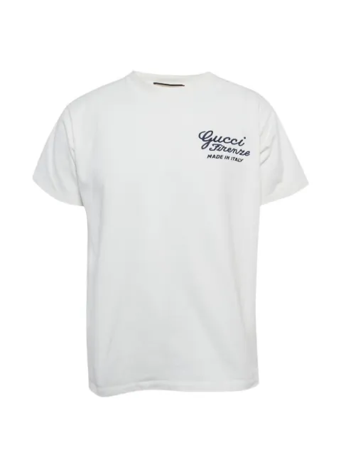 Gucci Pre-Owned Firenze-embroidery T-shirt