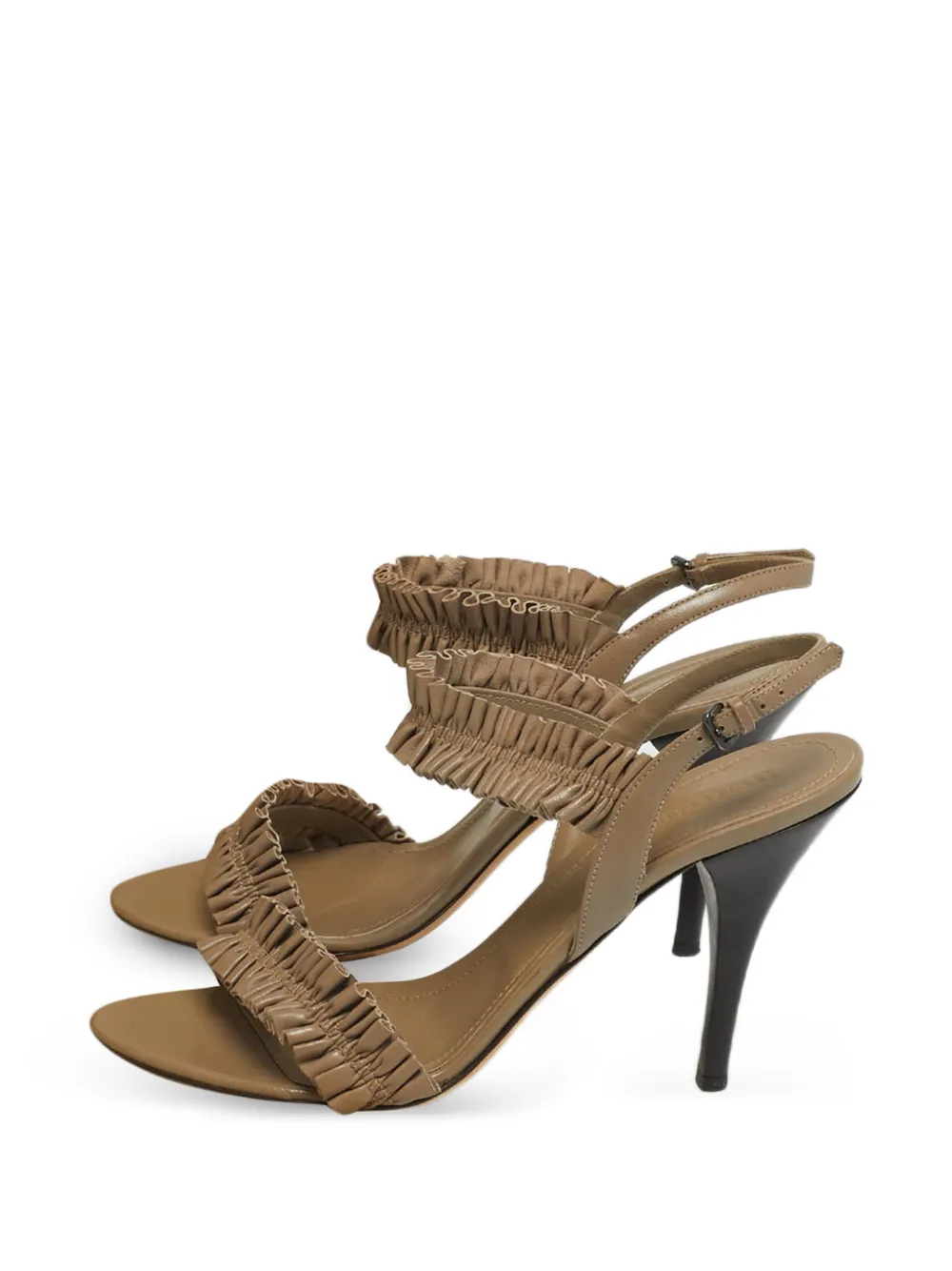 Burberry Pre-Owned ruched leather sandals - Marrone