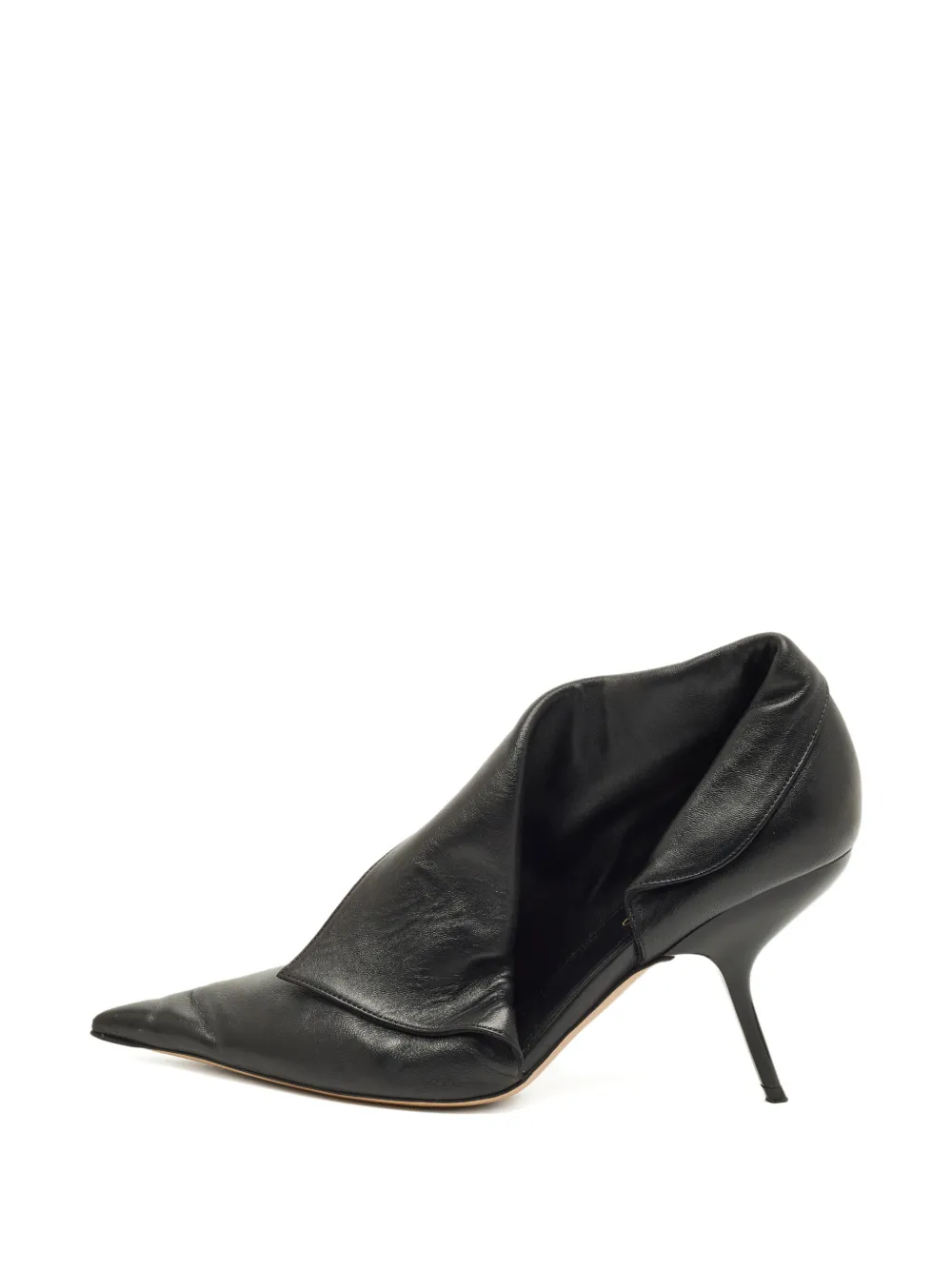 Ferragamo Pre-Owned leather folded-front pumps - Schwarz