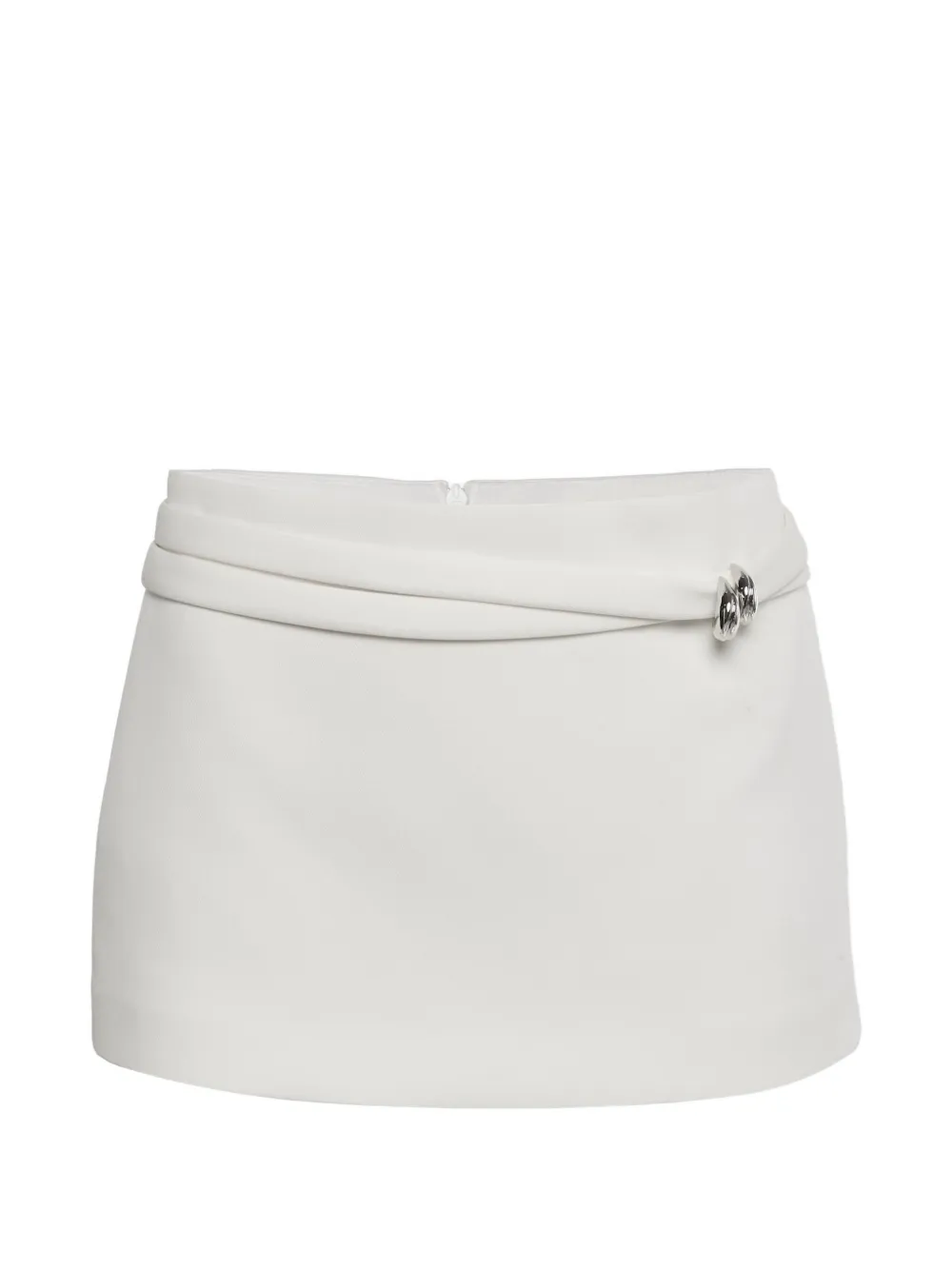 CHATS BY C.DAM strap-detail gabardine mini skirt - Bianco