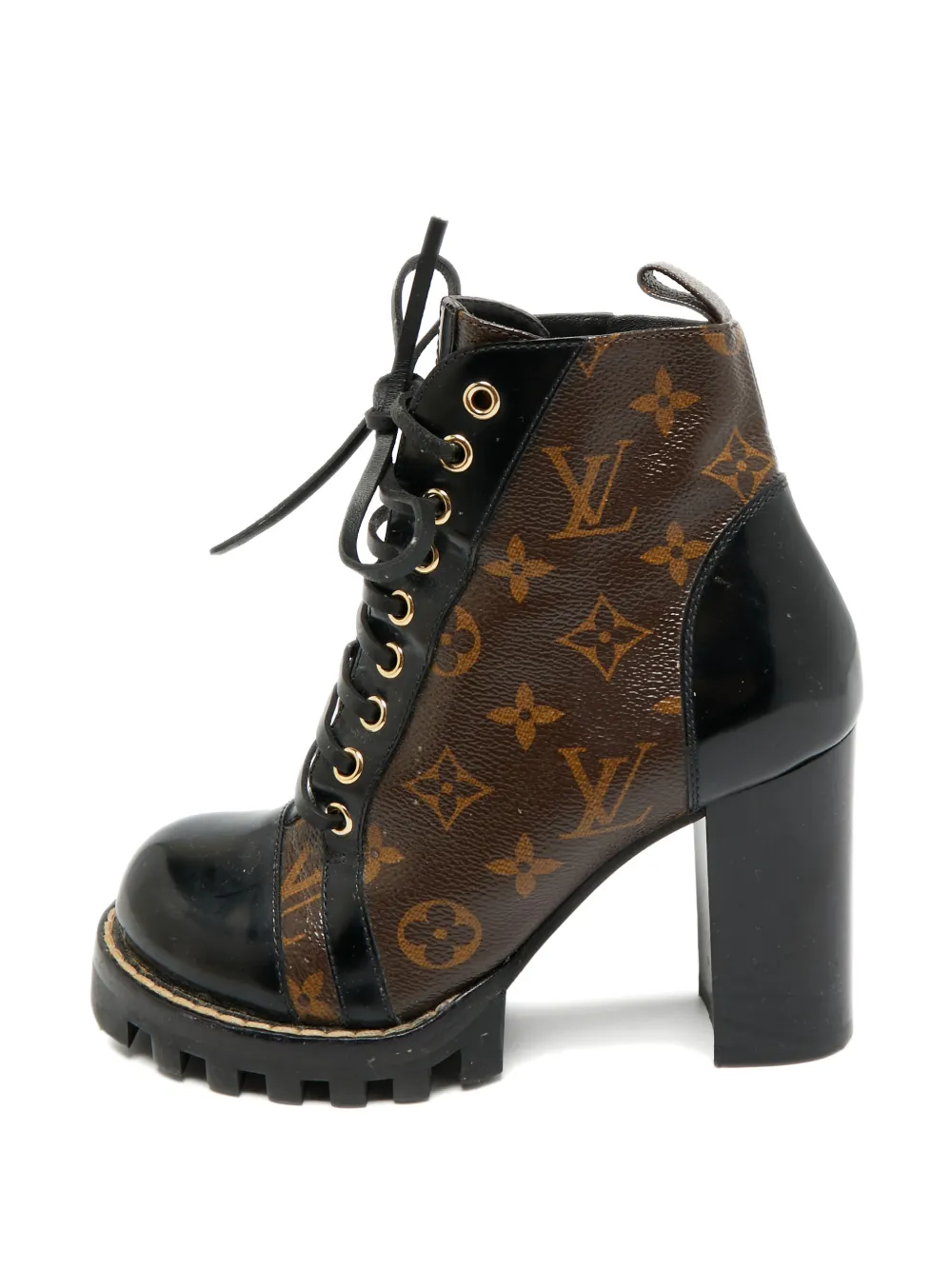 Louis Vuitton Pre-Owned monogram chunky heel boots - Braun