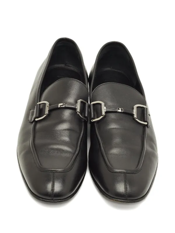 Ermenegildo Zegna Vintage Leather Buckle Loafers | Black  display picture 1