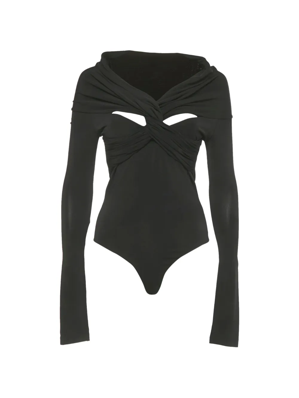KHAITE open back twist bodysuit - Nero