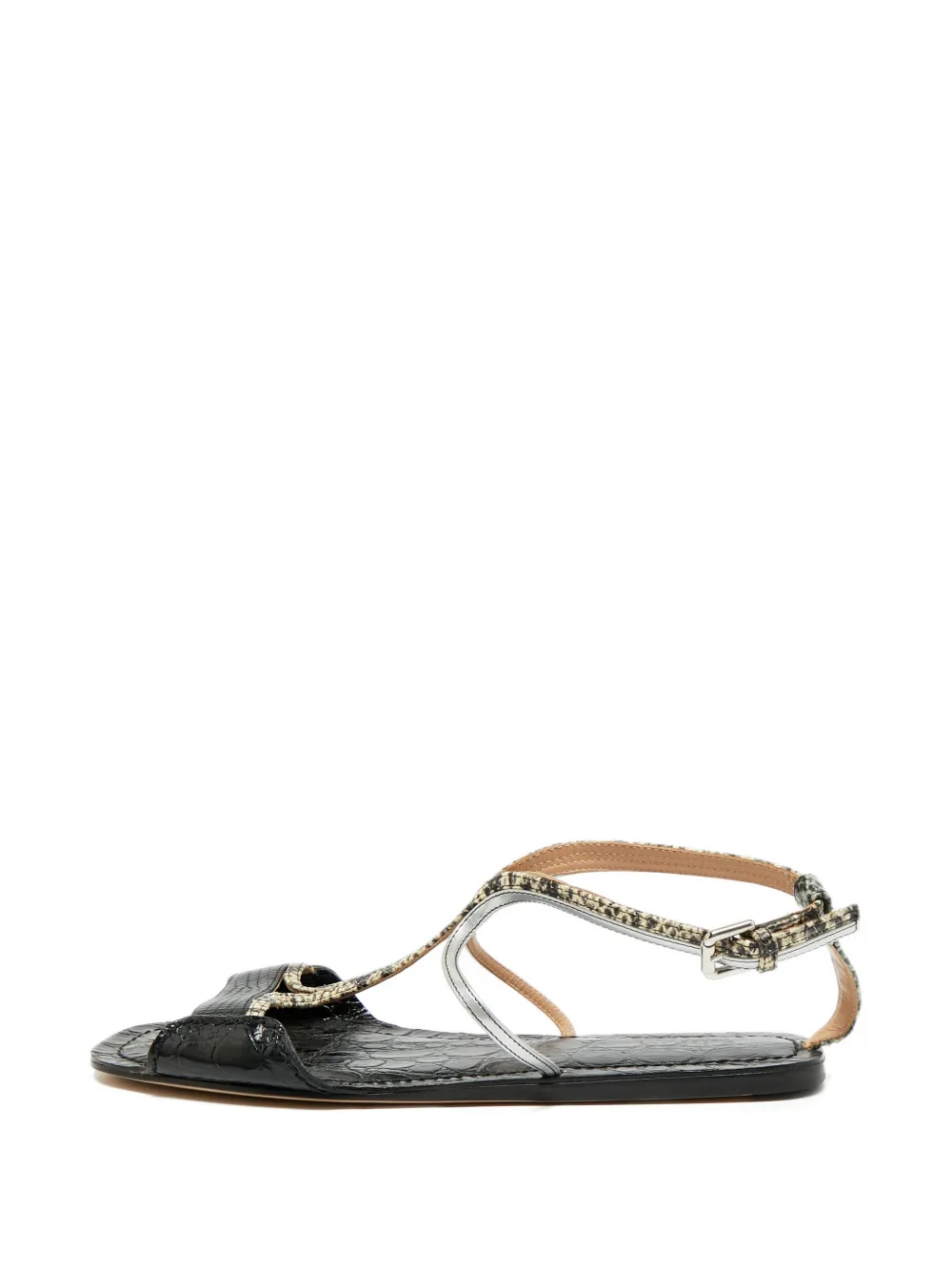 Chloé Pre-Owned embossed-leather sandals - Schwarz
