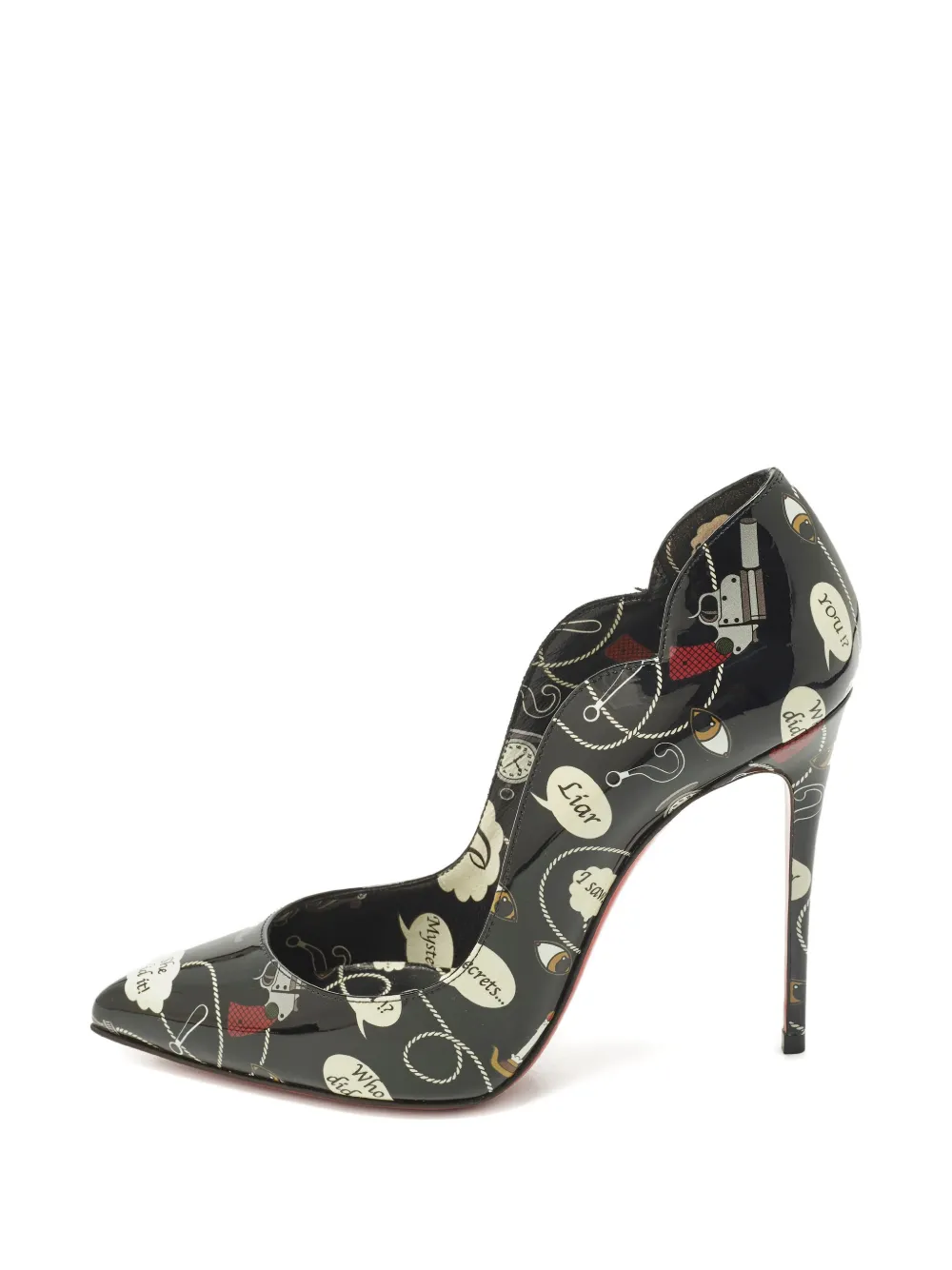 Christian Louboutin Pre-Owned scalloped leather pumps - Schwarz