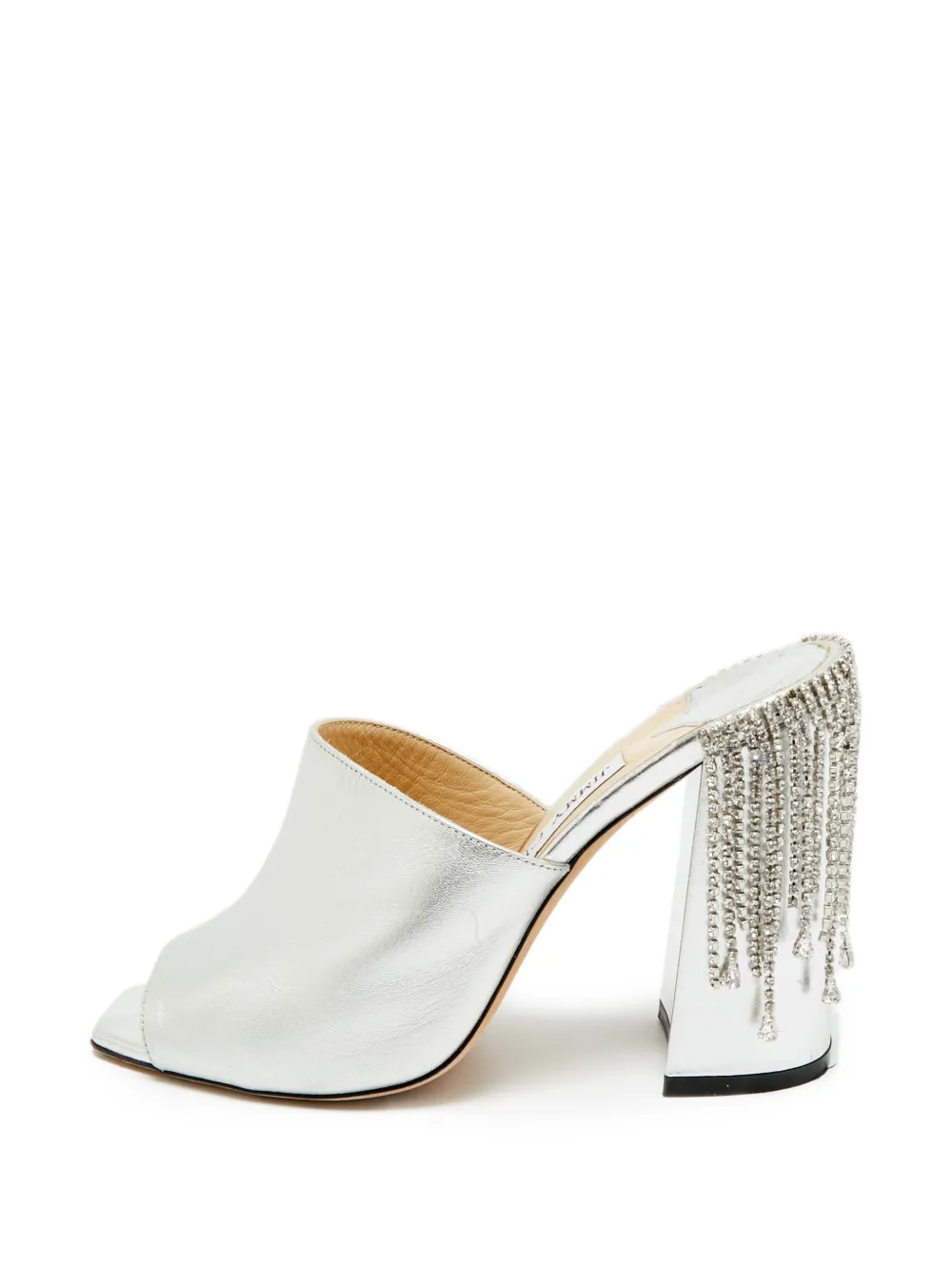 Jimmy Choo Pre-Owned Baia crystal-embellishment sandals - Argento