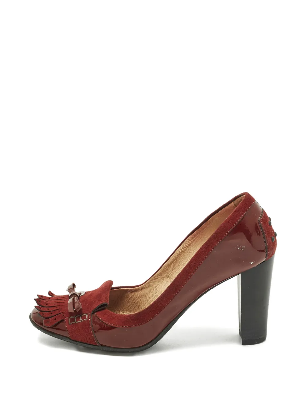 Tod's Vintage fringe bow-detail pumps - Rosso