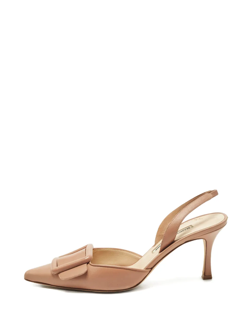 Manolo Blahnik Maysli leather pumps - Nude