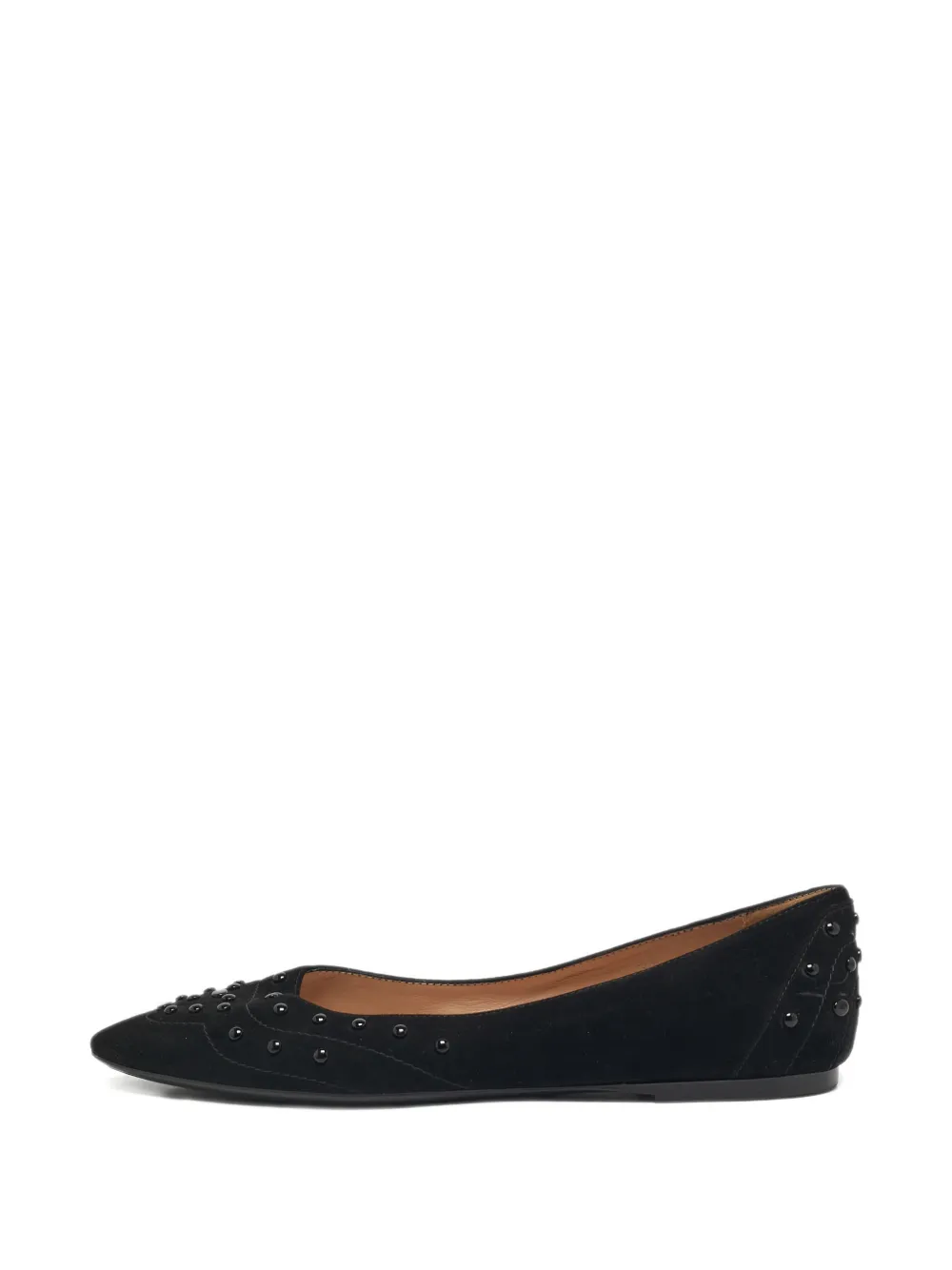 Tod's Vintage studded suede ballet flats - Nero