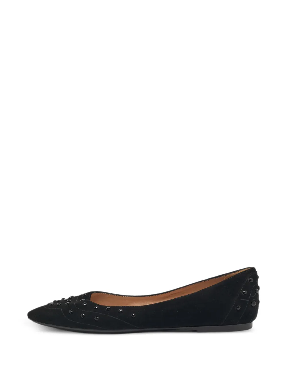Tod's Vintage studded suede ballet flats - Nero