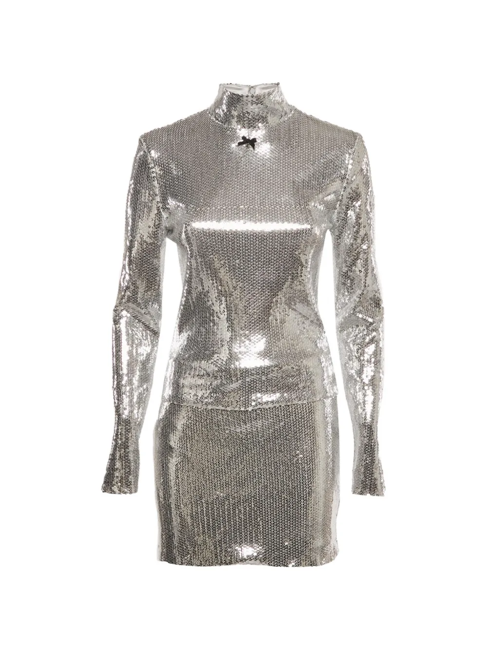ROTATE BIRGER CHRISTENSEN sequined top and skirt set - Argento