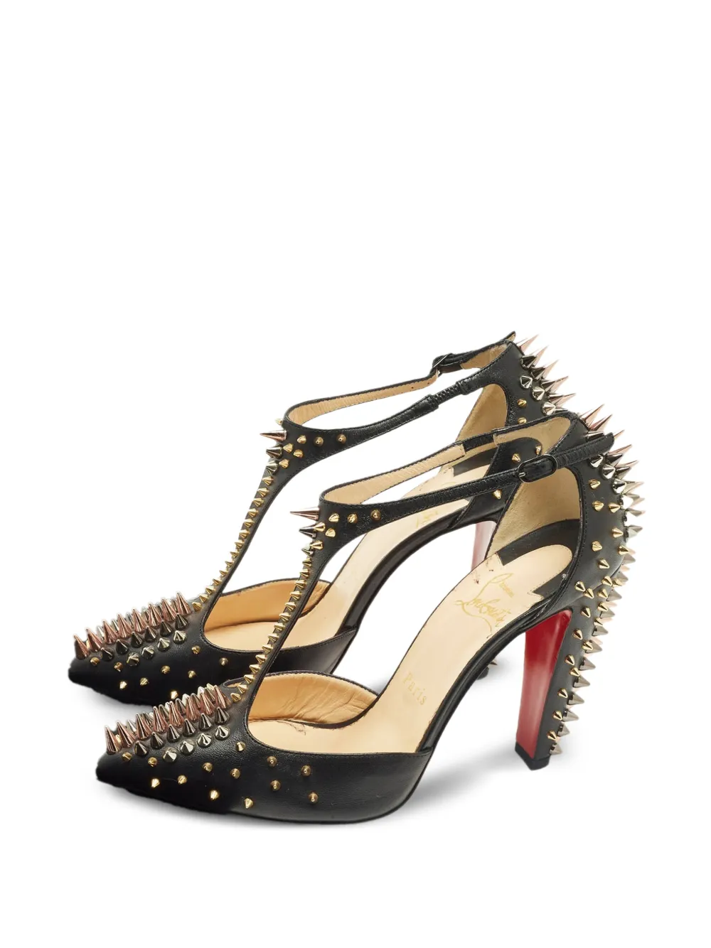 Christian Louboutin Pre-Owned spike leather pumps - Schwarz