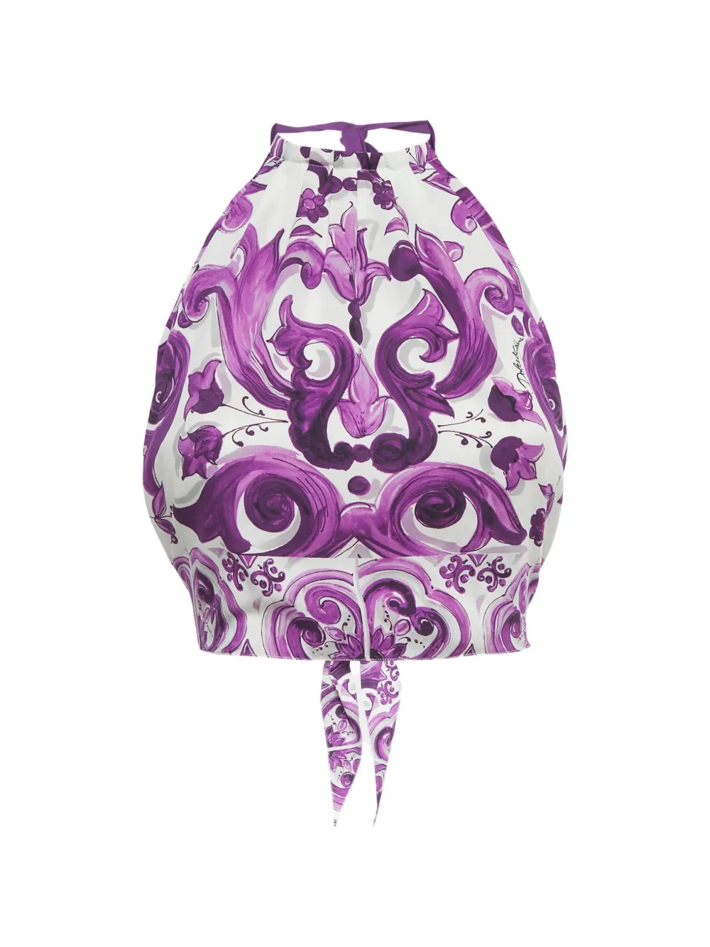 Dolce & Gabbana Pre-Owned majolica-print halter top - Bianco