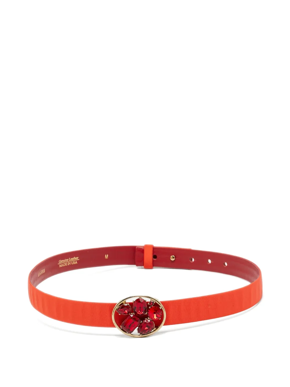 Oscar de la Renta Pre-Owned crystal embellished round waist belt - Rosso