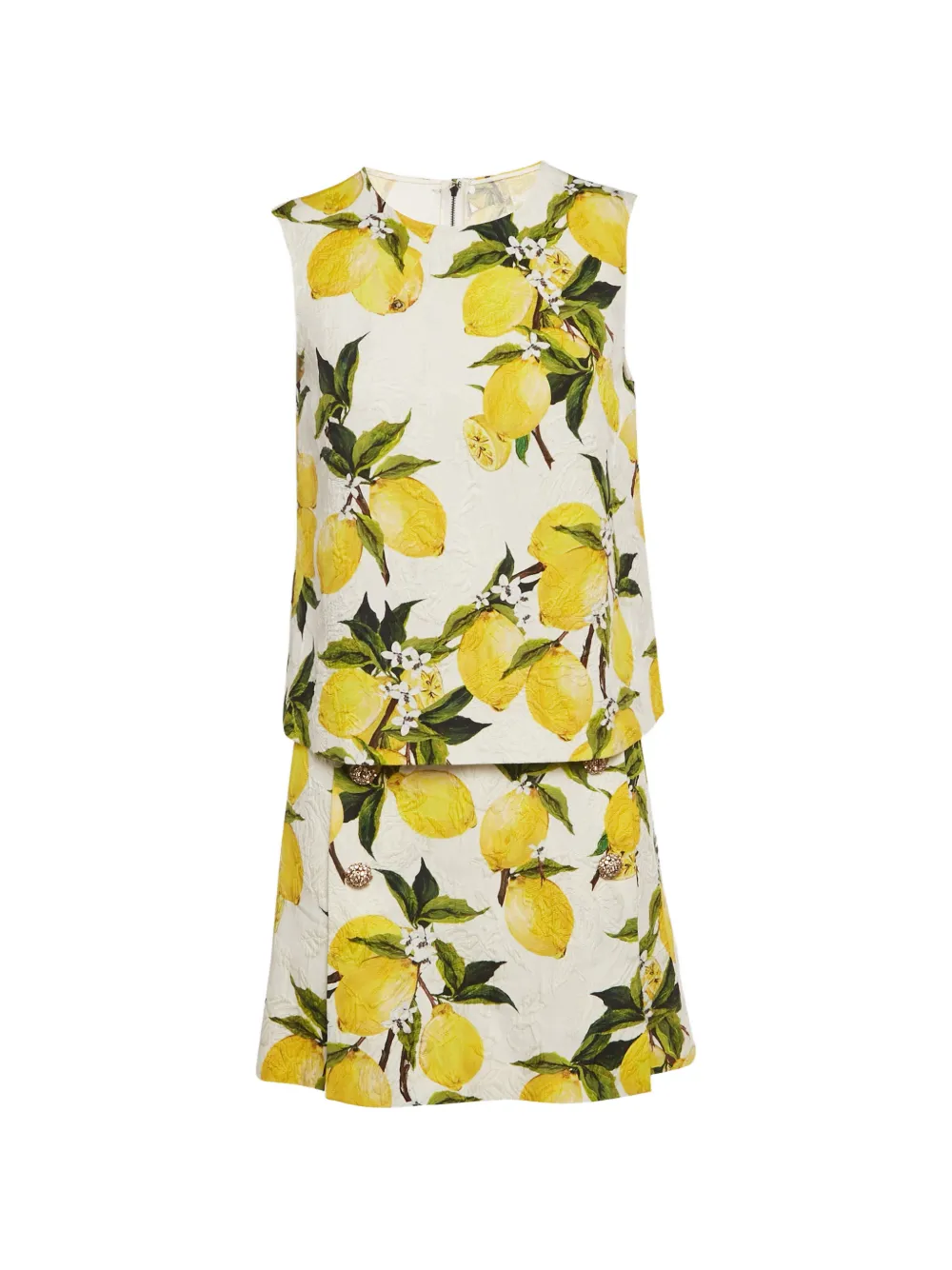 Dolce & Gabbana Pre-Owned sleeveless lemon-print skirt set (set of two) - Giallo