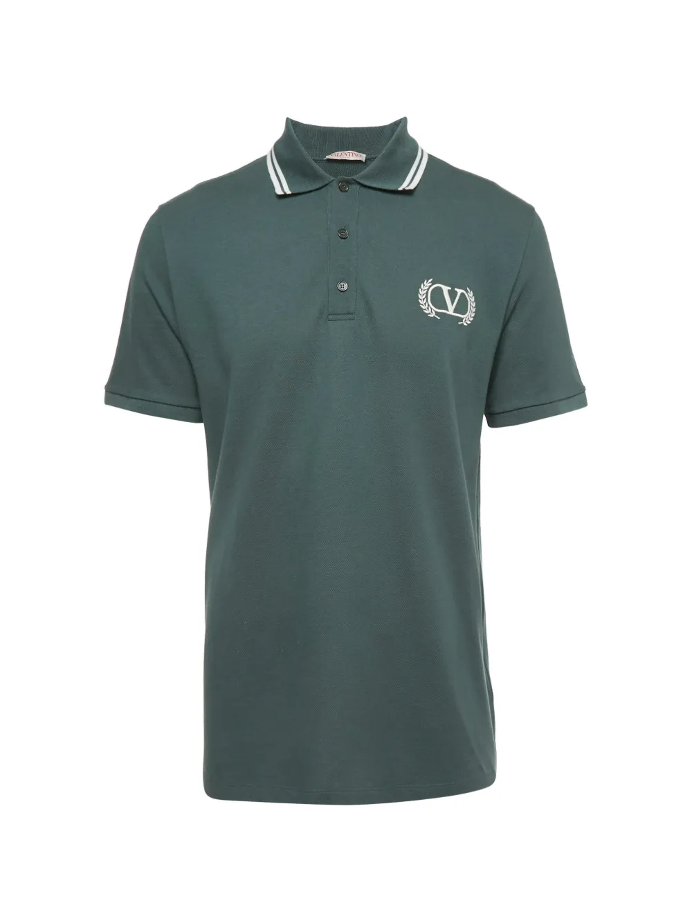 Valentino Pre-Owned logo-embroidery pique polo shirt - Verde