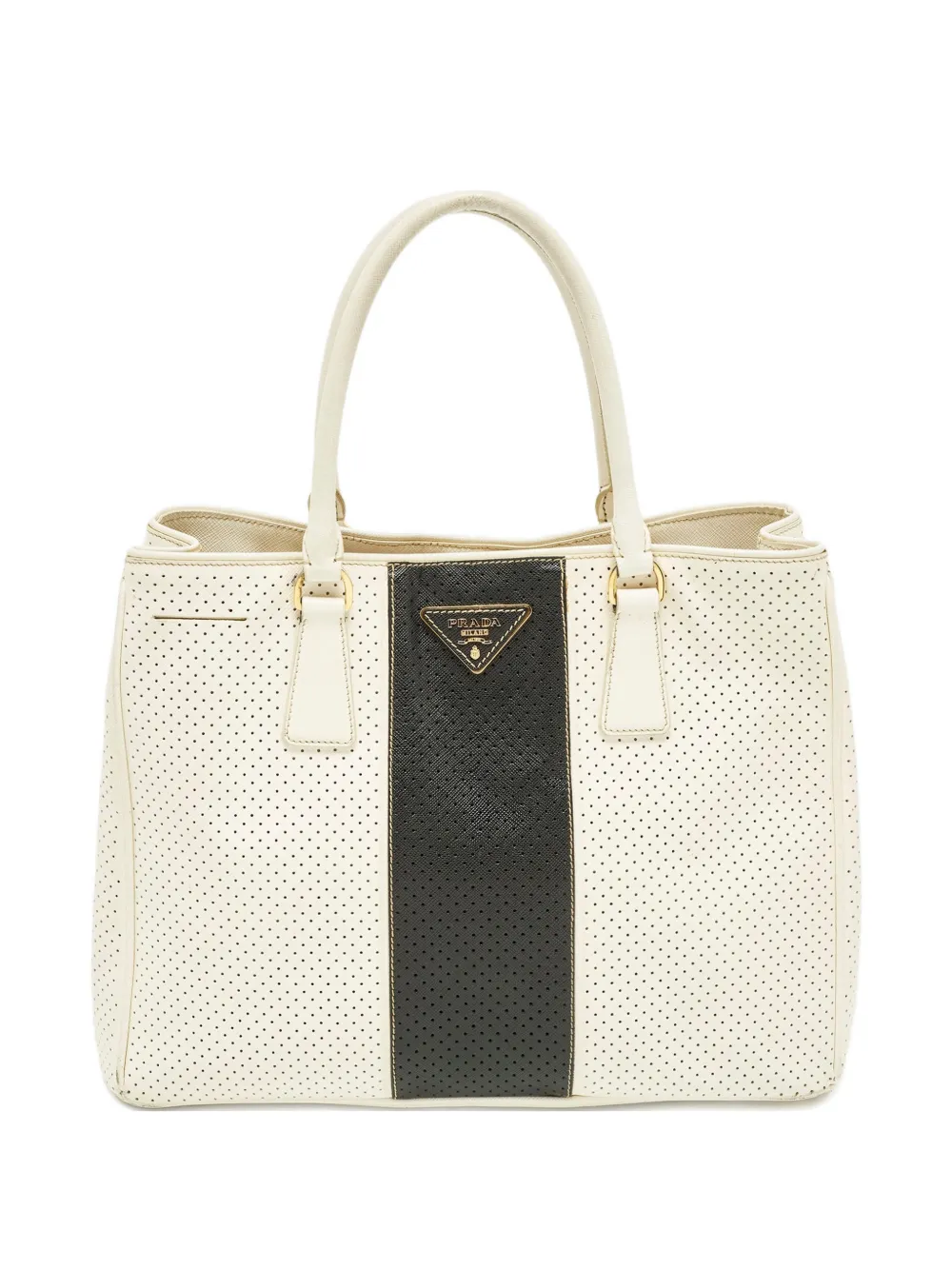 Prada Pre-Owned medium Gardener's perforated leather tote bag - Bianco