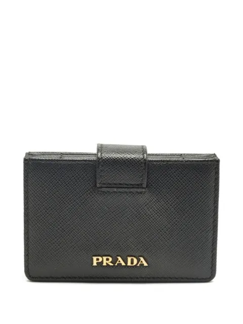Prada Pre-Owned logo-plaque leather card case