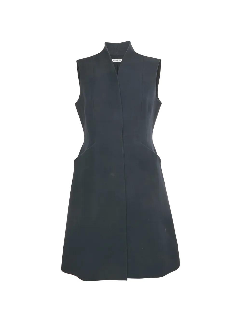 Christian Dior Pre-Owned sleeveless wool midi dress - Nero
