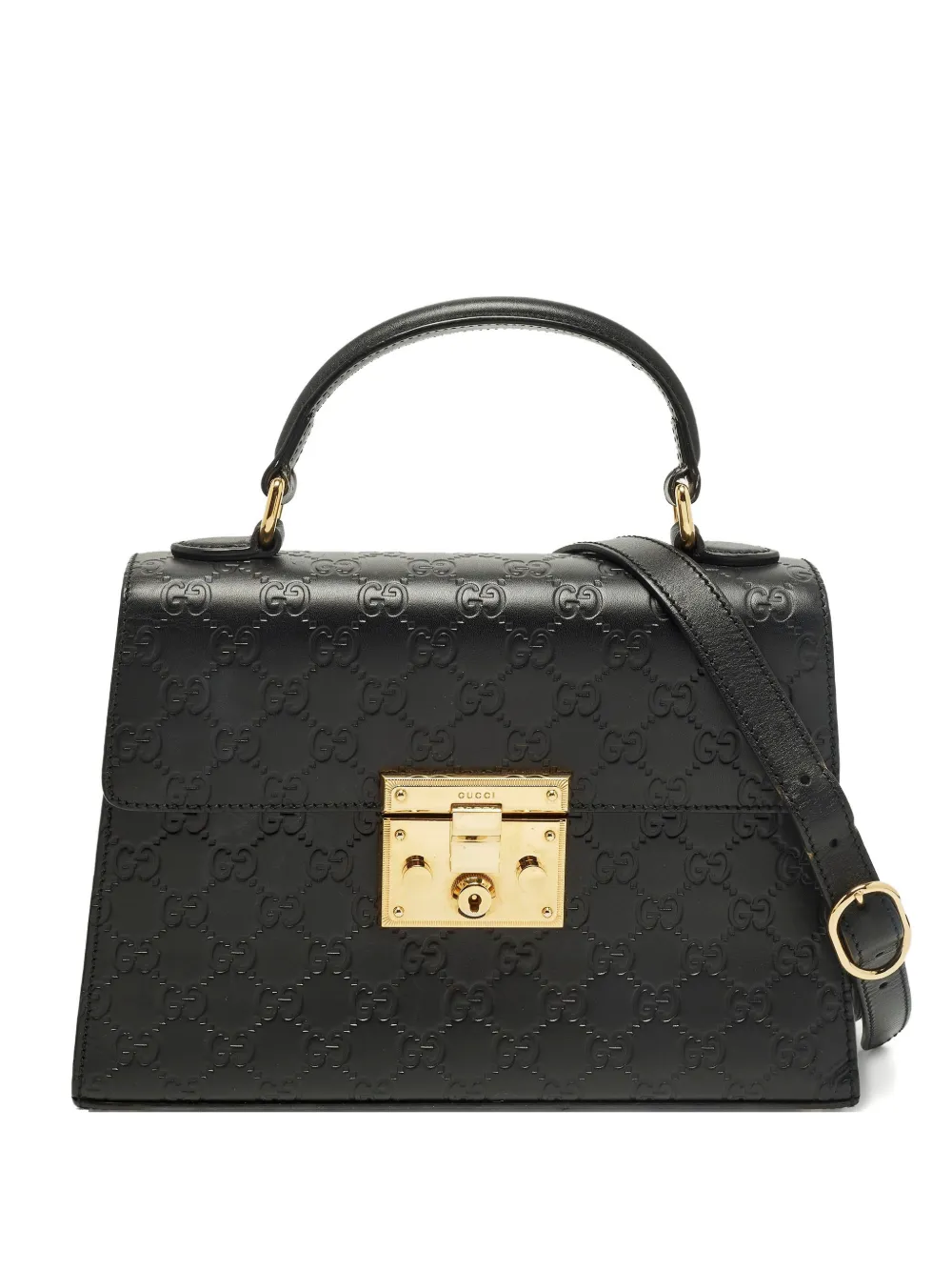 Gucci Pre-Owned padlock leather top-handle tote bag - Nero