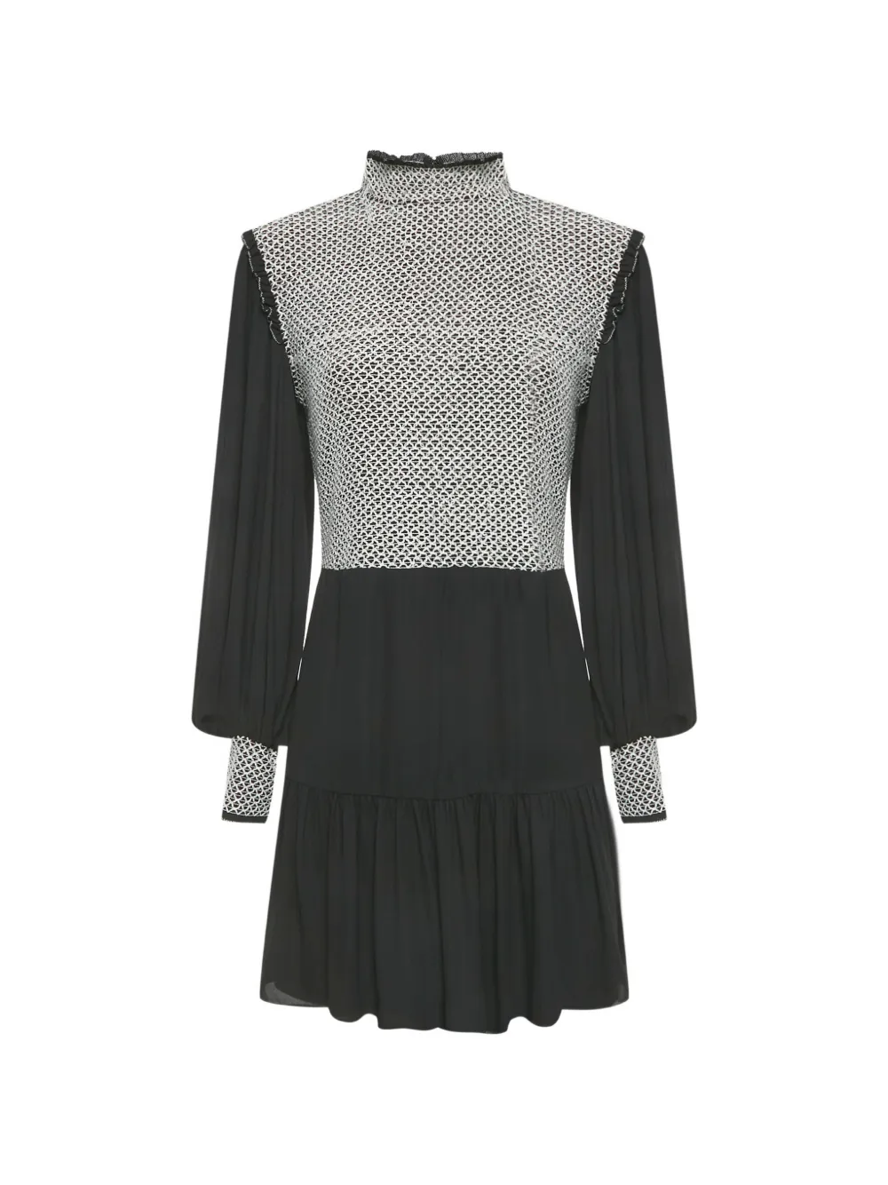 alice + olivia embroidered mini dress - Nero