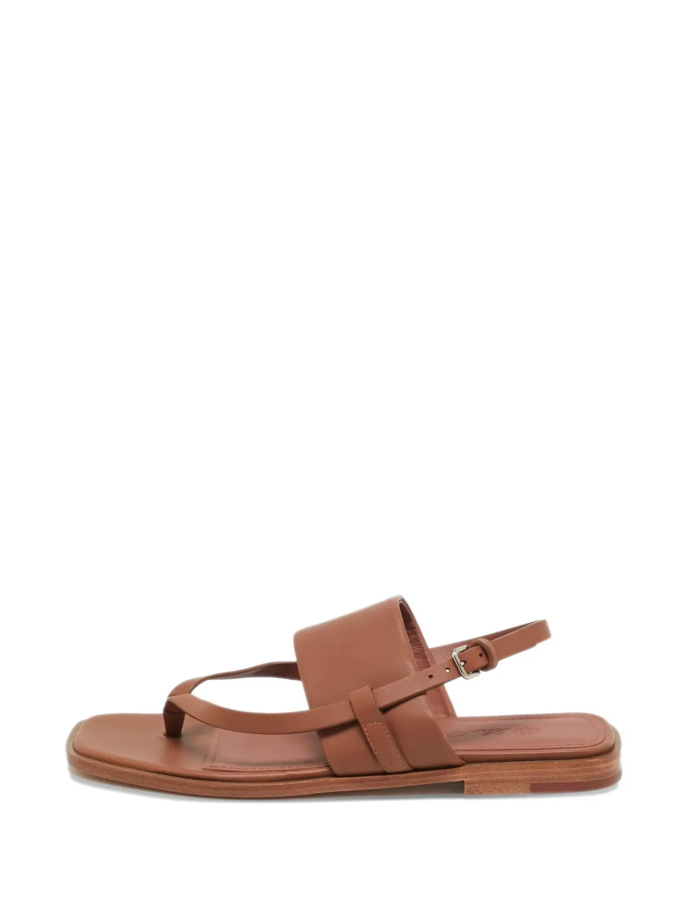 Loro Piana Pre-Owned slingback leather sandals - Marrone