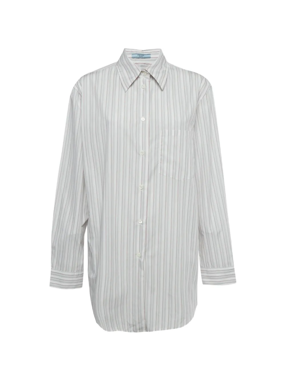 Prada Pre-Owned Cotton striped scarf top - Bianco