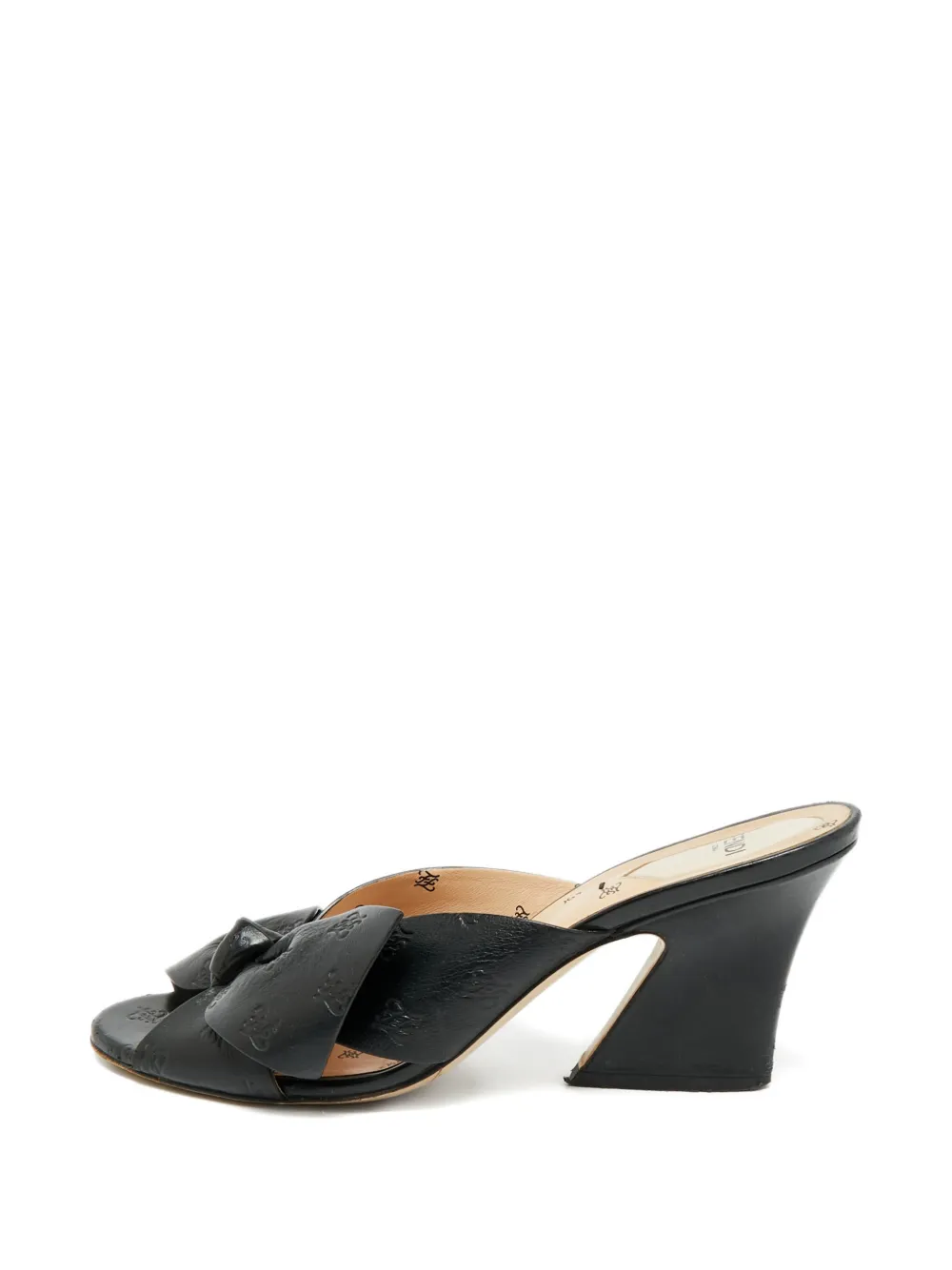Fendi Pre-Owned Karligraphy bow leather sandals - Schwarz