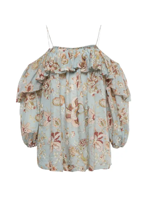 ZIMMERMANN top con estampado floral y volantes