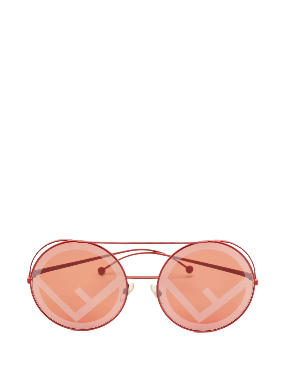 Fendi Pre-Owned FF 0285/S logo round-frame sunglasses - Rosso