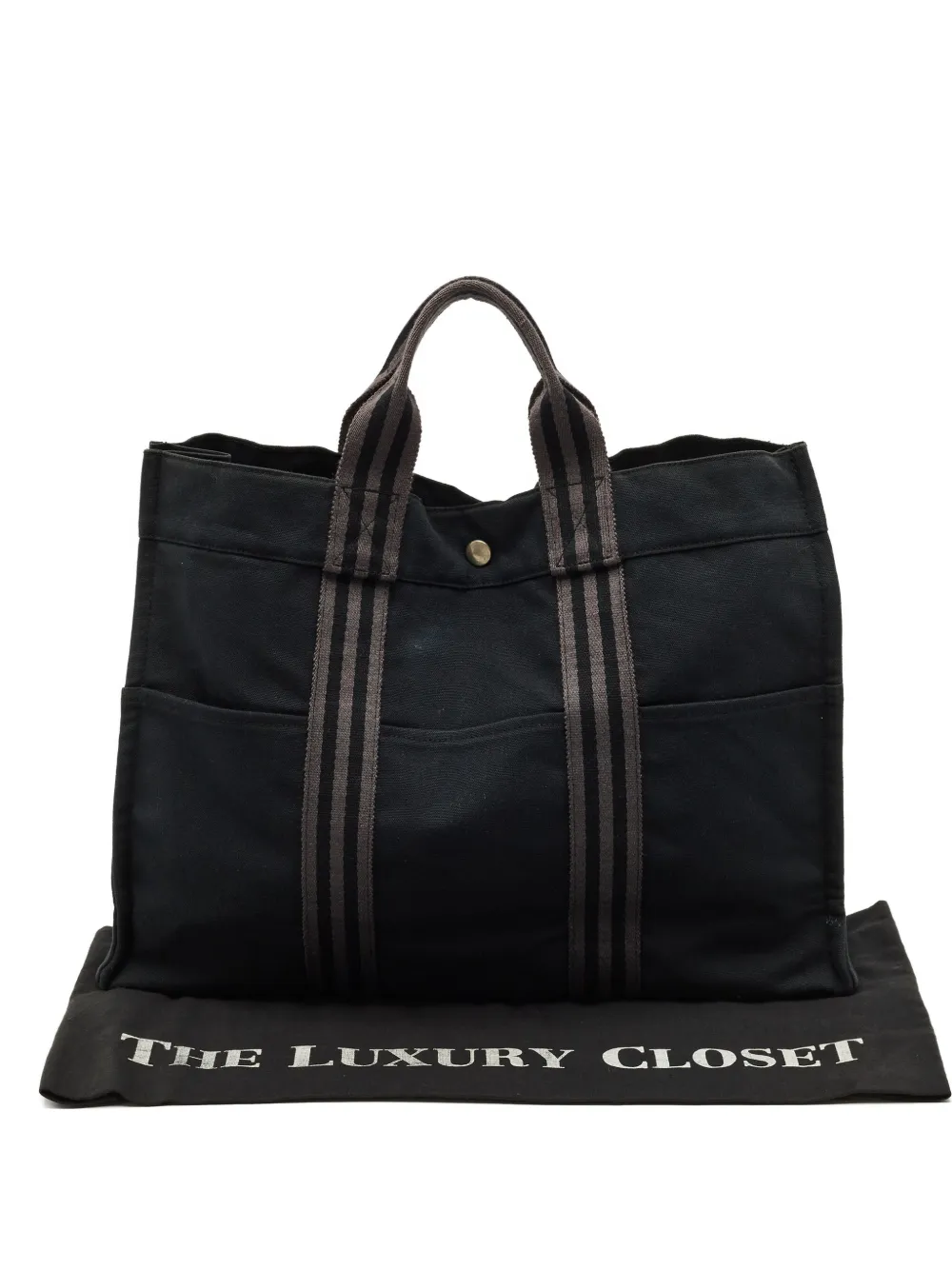 Hermès Pre-Owned Fourre stripe-detail tote bag - Nero