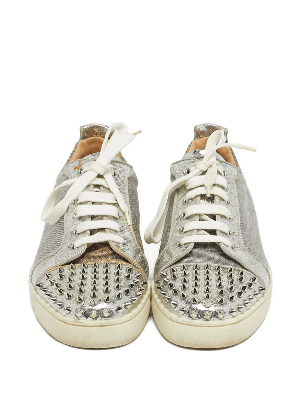 Christian Louboutin Pre-Owned spike-embellished Sneakers | Silver