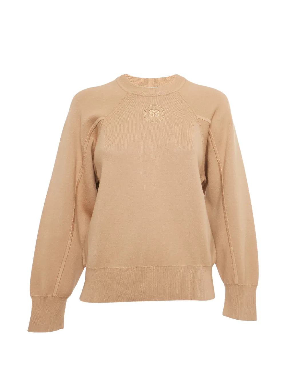 SANDRO logo crew-neck sweater - Toni neutri