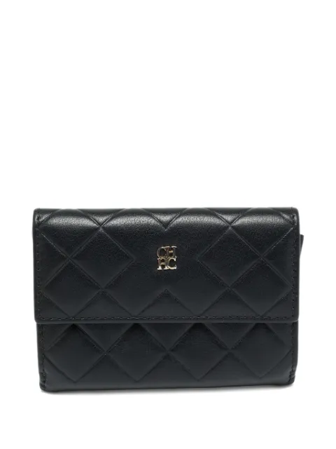 Carolina Herrera Vintage quilting logo-plaque wallet