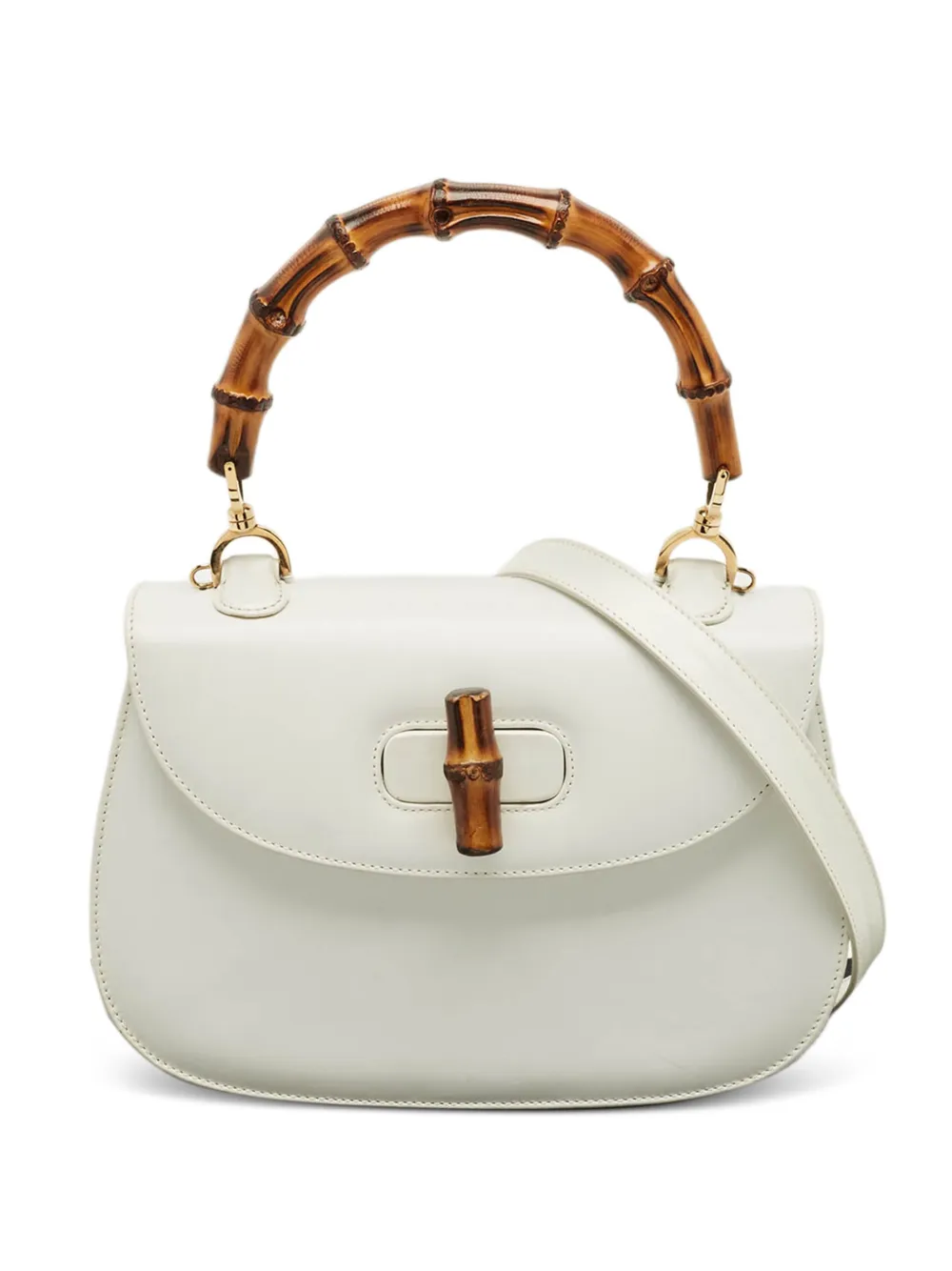 Gucci Pre-Owned Centennial bamboo top-handle satchel bag - Bianco