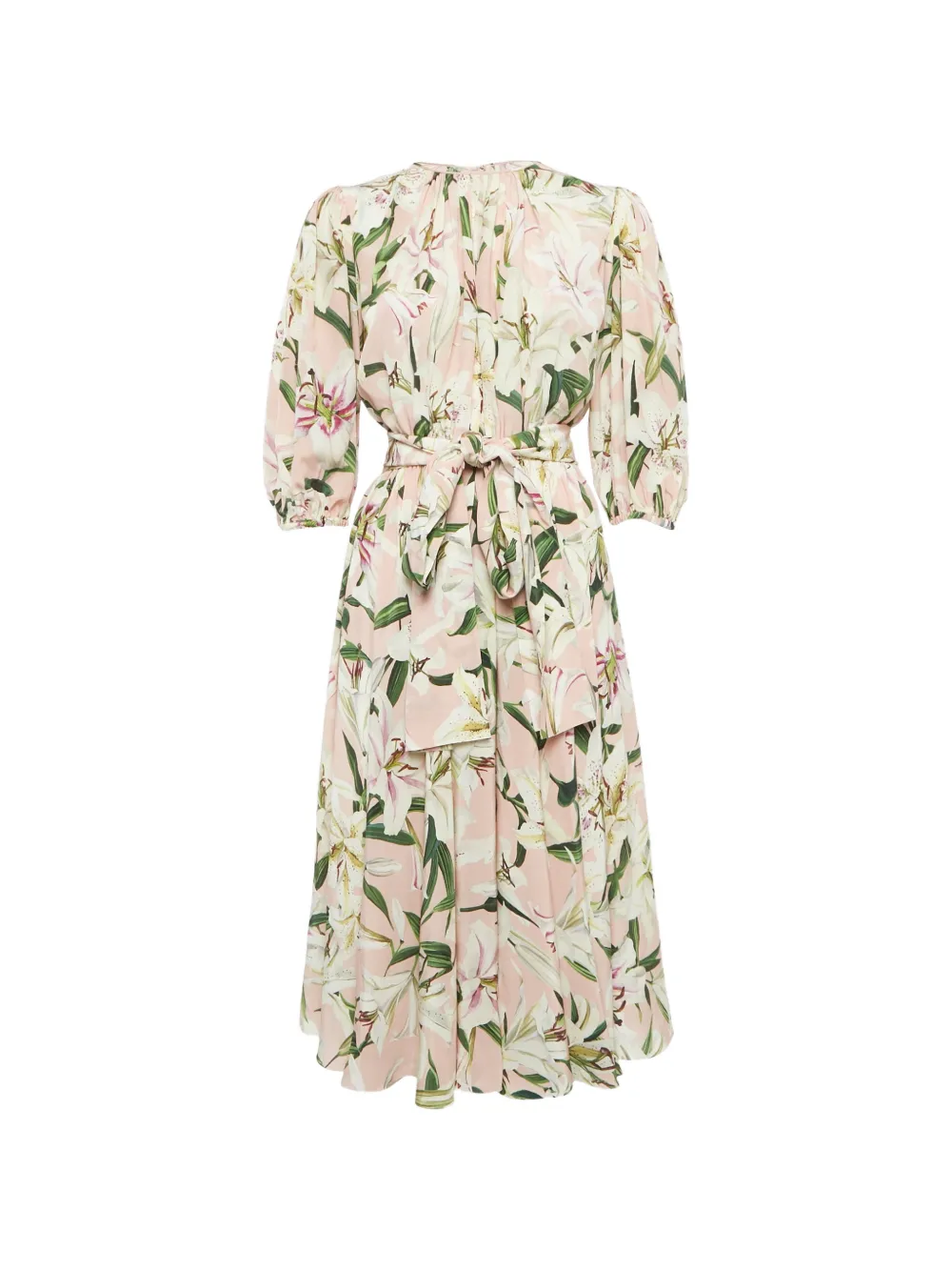 Dolce & Gabbana Pre-Owned Abito in seta a fiori - Rosa