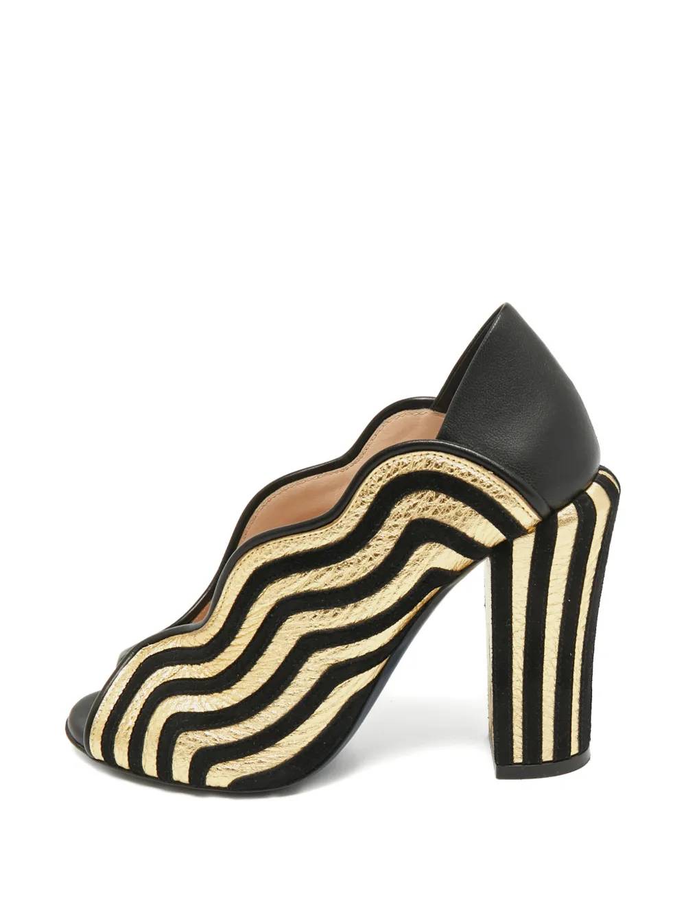 Fendi Pre-Owned block-heel leather sandals - Nero