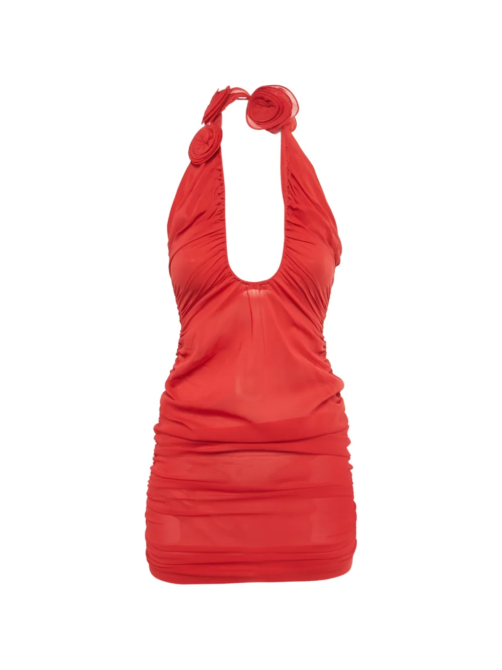 alice + olivia rose ruching silk dress - Rosso